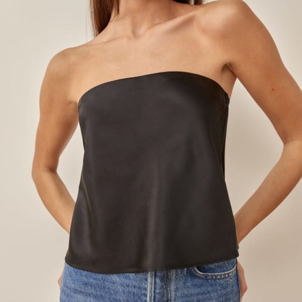 Reformation Spritz silk top - Black - Small